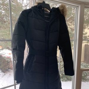 NOIZE Long Puffer Jacket with Belt